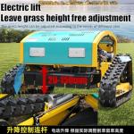 Remote Control Lawn Mower 80% Slope Crawler Drive Long-Range Wireless Operation All-Terrain Grass Cutter for Slopes/Lawn Plow Attachment Durable Yard Machine