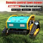 Remote Control Lawn Mower 80% Slope Crawler Drive Long-Range Wireless Operation All-Terrain Grass Cutter for Slopes/Lawn Plow Attachment Durable Yard Machine