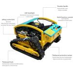 Remote Control Lawn Mower 80% Slope Crawler Drive Long-Range Wireless Operation All-Terrain Grass Cutter for Slopes/Lawn Plow Attachment Durable Yard Machine