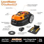 LawnMaster OcuMow™ VBRM701YAMIDR Perimeter Wire Free Robot Lawn Mower Cuts 1/6 Acre Optical Navigation,Obstacle Avoidance Auto-Charging Station, No Go Function, WiFi & Bluetooth Connection APP Control
