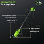 Greenworks 48V (2x24V) All - in - One Cordless Combo - 20" Push Lawn Mower, 12" Trimmer, 320 CFM Blower & 24V Inflator