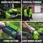 Greenworks 48V (2x24V) All - in - One Cordless Combo - 20" Push Lawn Mower, 12" Trimmer, 320 CFM Blower & 24V Inflator