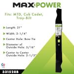 Replacement Mulching Blade for 21" MTD/Cub Cadet/Troy-Bilt - Black