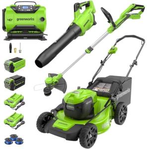 Greenworks 40V Cordless Push Mower with Blower & Trimmer