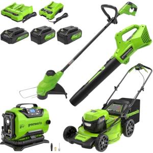 Greenworks 48V Cordless Lawn Tool Combo Set
