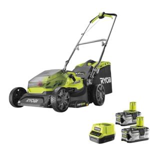 RYOBI 18V ONE+ Cordless Lawnmower with Batteries