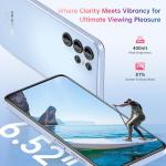 OUKITEL C1 Android 15 Cell Phone Unlocked 2025-16GB+128GB(TF 1TB), 6.52'' Waterdrop Screen, 5150mAh Battery Smartphone, 13MP Camera Octa Core, 4G Triple SIM, Fingerprint/3.5mm Jack/GPS,Blue