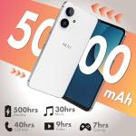 NUU N10 Basic Cell Phone for T-Mobile, Mint, Metro, Qlink, Tello and More 4GB/128GB, Perfect for Teenagers, Dual SIM 4G, Octa-Core 6.6" 90Hz HD+, Unlocked Phones Android Phone 14, US Warranty (White)