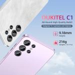 OUKITEL C1 Android 15 Cell Phone Unlocked 2025-16GB+128GB(TF 1TB), 6.52'' Waterdrop Screen, 5150mAh Battery Smartphone, 13MP Camera Octa Core, 4G Triple SIM, Fingerprint/3.5mm Jack/GPS,Blue