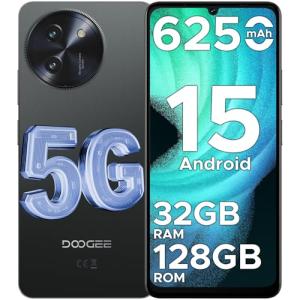 DOOGEE Note 59 5G Unlocked Cell Phone,Android 15 Phone,32GB+128GB/2TB Expand Android Phone with 6.75"HD+120Hz,5G Dual SIM Smartphone,6250mAh Battery,16MP+8MP,Octa Core/Widevine L1/ GPS/NFC/Face Unlock