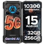 DOOGEE Blade 20 Play 5G Rugged Phone,Dimensity 7050 Octa Core,32GB+256GB,Android 15 10300mAh Rugged Smartphone with 125dB Speakers,6.6" HD + LED Light Effect,50MP+20MP+16MP,Face ID/NFC/WIFI6/OTG