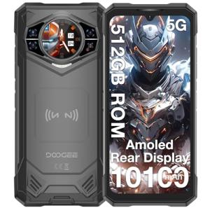 DOOGEE S200 X (2025) 5G Rugged Phone,32GB+512GB/TF 2TB, Android 14 Rugged Cell Phone with 1.32" Amoled Screen,10100mAh/33W,100MP+20MP+20MP Rugged Smartphone,6.72" FHD/120Hz,Waterproof Phone,NFC/OTG