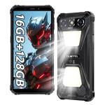 OUKITEL G5 Rugged Smartphone Unlocked 2025-16GB+128GB/TF 1TB Cell Phone, 900LM Dual Camping Lights, 6'' Display, 6300mAh Battery, 13MP Camera, 4G Dual SIM Phones, IP68/IP69K/GPS/3.5mm Jack, Black