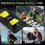 OUKITEL G5 Rugged Smartphone Unlocked 2025-16GB+128GB/TF 1TB Cell Phone, 900LM Dual Camping Lights, 6'' Display, 6300mAh Battery, 13MP Camera, 4G Dual SIM Phones, IP68/IP69K/GPS/3.5mm Jack, Black