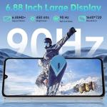 OUKITEL C59 Pro Unlocked Cell Phone Android 15-6.88”HD+ Screen 10000 mAh Battery 24GB +256GB Expand 1TB Mobile Phones with 120LM Flashlight, NFC 13MP Camera Smartphone, Fingerprint/4G Dual SIM/OTG
