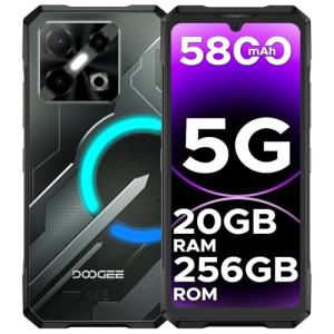 DOOGEE Blade GT Play 5G Rugged Smartphone Unlocked with RGB LED Light Effect,Rugged Phone 6.72" FHD+ 120Hz,6nm D7025 CPU,20GB+256GB, 10.5 mm Ultra-Thin Gaming Phones,5800mAh/50MP AI Camera/NFC