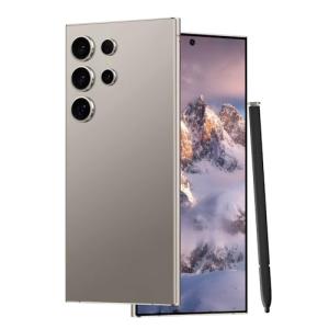 Unlocked Cell Phones C24 Ultra Smartphone Android 13 Phones 8GB+256GB/6.8" HD Screen/Dual SIM/108MP+48MP Camera/6800 mAh/Built-in Pen (Titanium Grey)