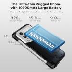 DOOGEE Blade 10 Max Rugged Smartphone Unlocked,10300mAh Battery,20GB+256GB/TF 2TB Rugged Phone with 1.54”Rear Screen,6.56'' 90Hz Screen,50MP+8MP,Android 14,IP68/IP69K Waterproof Phones/NFC/Face ID/OTG