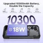DOOGEE Blade 20 Android 15 Rugged Smartphone,10300mAh/18W,20GB+128GB/TF 2TB Octa Core Rugged Phone,6.6" HD+ Gaming Phones,16MP Camera,IP68/IP69K Waterproof Phone,Triple Slot/NFC/Face ID/GPS