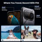 FOSSIBOT F114 Rugged Phone 6.67" HD+ 16GB +128GB/TF 2TB Android 15 Gaming Rugged Smartphone Octa Core 50MP Main Camera 5000 mAh Battery IP68/IP69K Waterproof Phone,Triple Slot/NFC/Face ID/GPS(Black)