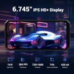 FOSSIBOT F105 Rugged Smartphone Unlocked, 10300mAh Battery Rugged Phones, Android 14 Mobile Phone, 12GB+64GB, 6.75 HD+ Outdoor Cellphone, 20MP+8MP, 4G Dual SIM, IP68 IP69K / Fingerprint/Face Unlock