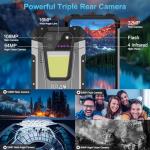 8849 Tank 2 Rugged Smartphone Unlocked, Android 13 Mobile Phone with Projector, 6.79’’ Waterproof Cell Phones 512GB, Dual 4G Sim/24GB RAM/108MP Camera/OTG/WiFi/GPS/Dual Camping Light