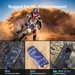 FOSSIBOT F105 Rugged Smartphone Unlocked, 10300mAh Battery Rugged Phones, Android 14 Mobile Phone, 12GB+64GB, 6.75 HD+ Outdoor Cellphone, 20MP+8MP, 4G Dual SIM, IP68 IP69K / Fingerprint/Face Unlock