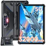 OUKITEL RT7 5G Rugged Tablet, 24GB RAM+256GB ROM 1TB Expandable Waterproof Tablet, 10.1 Inch FHD+, 32000mAh Battery, 33W Fast Charging Tablets PC Android 13, 48MP+32MP Camera, 5G WiFi/GPS/NFC,T-Mobile