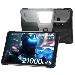8849 Tank Pad Tablet 10.95 inch, 5G Android 14 Rugged Tablet with Projector, 32GB+512GB/(2TB Expand) IP68 Waterproof Unlocked Outdoor Tablets 21000mAh, 32MP+50MP Camera/Camping Light/WiFi/GPS/OTG