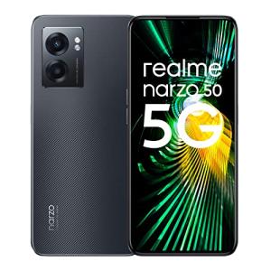 realme Narzo 50 5G RMX3571 Dual-SIM 64GB ROM + 4GB RAM (GSM only | No CDMA) Factory Unlocked 5G Smartphone (Hyper Black) - International Version