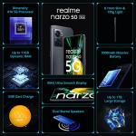 realme Narzo 50 5G RMX3571 Dual-SIM 64GB ROM + 4GB RAM (GSM only | No CDMA) Factory Unlocked 5G Smartphone (Hyper Black) - International Version