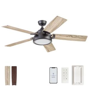 Matte Black 52" Smart Ceiling Fan