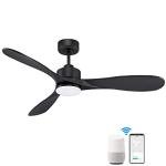 Smart Black Ceiling Fan with LED Lights & Remote