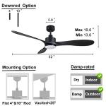 Smart Black Ceiling Fan with LED Lights & Remote