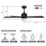 Smart 52inch WiFi Ceiling Fan with App Control