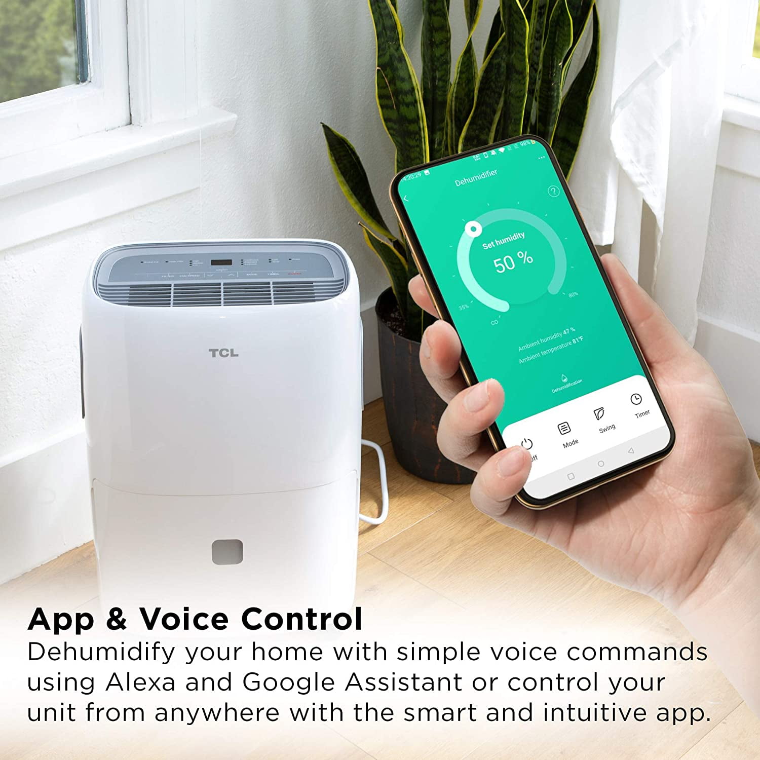 Smart Dehumidifier with Voice Control for Home & Basements