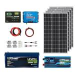 ExpertPower 2.5KWH 12V Solar Panel Kit | LiFePO4 12V 200Ah, 400W Solar Panels, 30A MPPT Solar Controller, 30A DC-DC Charger, 2KW Pure Sine Wave Inverter Charger | RV, Trailer, Camper, Marine, Off Grid
