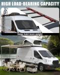 MELIPRON Camper Van Roof Rack with Solar Panel Brackets Fit for Ford Transit 148" WB Low/Medium/High Roof, Low Profile Roof Rack with Wind Fairing