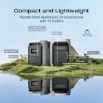 EF ECOFLOW Solar Generator DELTA 3 1500 with 220W Solar Panel, 1536Wh LiFePO4 Battery, 6X1800W (X-Boost 2200W) AC Outputs, Ultra-Quiet Power Station, Fast Charging for Home Backup Use