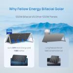 Fellow Energy 4PCS 550 Watt Solar Panel, High Efficiency Monocrystalline PV Module Power Charger, Bifacial Solar Panel for RV Marine Rooftop Farm Camper Vehicle Caravan Other Off Grid Applications