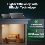 1200 Watt Solar Panels Bifacial 200 Watt Solar Panel 6 Pack 18BB Monocrystalline A+ Cell High-Efficiency Module PV Power Charger Homes Camping RV Battery Boat Caravan Other Off-Grid Applications