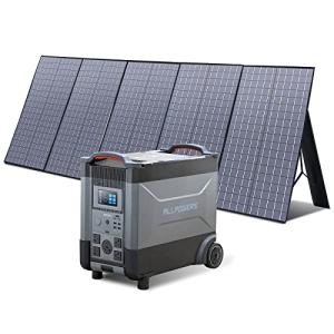 ALLPOWERS 3456Wh 3600W LiFePO4 Portable Power Station With 400W Portable Solar Panel Included, Portable Home Battery With 30A RV Outlet, Voice Control, UPS Solar Generator With Panel In