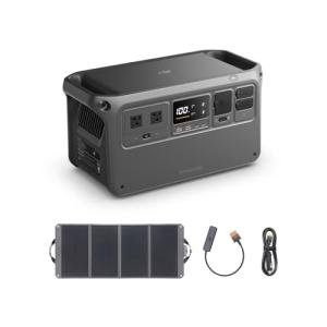 DJI Power 1000 Portable Power Station, 1024Wh Solar Generator with 1x 100W Solar Panel, 4000-Cycle-Life LFP(LiFePO4) Cell, 70-Minute Fast Charging, 2200W Stable Output,Solar Generator for Home Backup