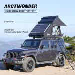 Rooftop Tent Hard Shell,Solar Panel Roof top Tent Hardshell, pop up Rooftop Tent Camping for Jeep Truck Car SUV Van Wrangler.