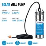 ECO-WORTHY Solar Well Water Pump Kit 24V DC Submersible Water Pump with 4pcs 100W Mono Solar Panel Lithium 30AH Battery&Controller for Well Pond Home Farm Stainless Steel- DELIVERY IN 3 PACKAGES