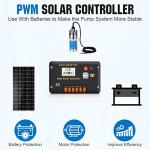 ECO-WORTHY Solar Well Water Pump Kit 24V DC Submersible Water Pump with 4pcs 100W Mono Solar Panel Lithium 30AH Battery&Controller for Well Pond Home Farm Stainless Steel- DELIVERY IN 3 PACKAGES