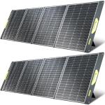 800W Portable Solar Panel, 2pcs 400W Portable Solar Panels 39V, 23% Efficiency Foldable IP67 Waterproof Adjustable Kickstands, Off-Grid Power Smart Sunlight Alignment via Suncast, for Camping, RV