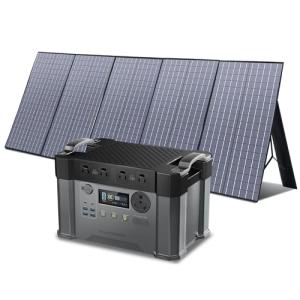 ALLPOWERS S2000 Portable Power Station, with 400W SP037 Foldable Solar Panel, 1500Wh/2000w Battery Backup, Solar Power Bank for 11 Devices, for Outdoor Camping, Traveling, Emergencies