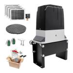 TOPENS DKC2000S Solar Sliding Gate Opener Chain Drive Automatic Gate Motor for Heavy Driveway Slide Gates Up to 4400 Pounds, Electric Gate Operator Battery Powered with Solar Panel Remote Control Kit