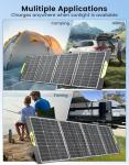 800W Portable Solar Panel, 2pcs 400W Portable Solar Panels 39V, 23% Efficiency Foldable IP67 Waterproof Adjustable Kickstands, Off-Grid Power Smart Sunlight Alignment via Suncast, for Camping, RV